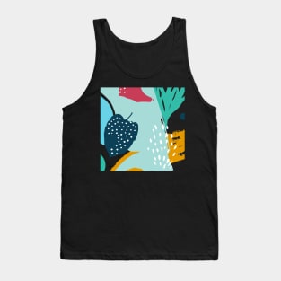 Abtract Leaf Pattern Tank Top